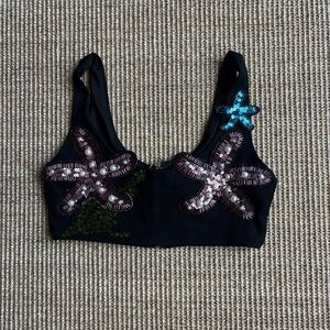 Sequin Shell Crop Top / Bralette Size XS